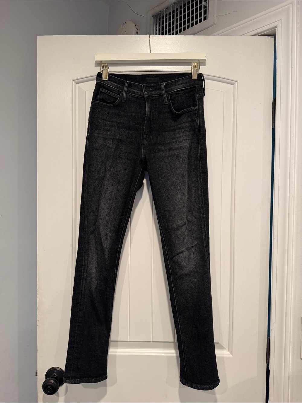 Women's MOTHER Black Slim Straight Jeans